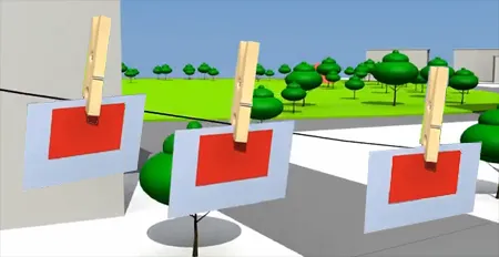 enveloppen aan de waslijn