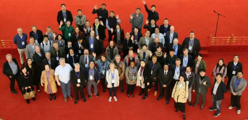 ISO/TC 211 Geographic information/Geomatics. Group photo taken at the Hubei Provincial Museum in Wuhan, November 2018. (Source TC 211)